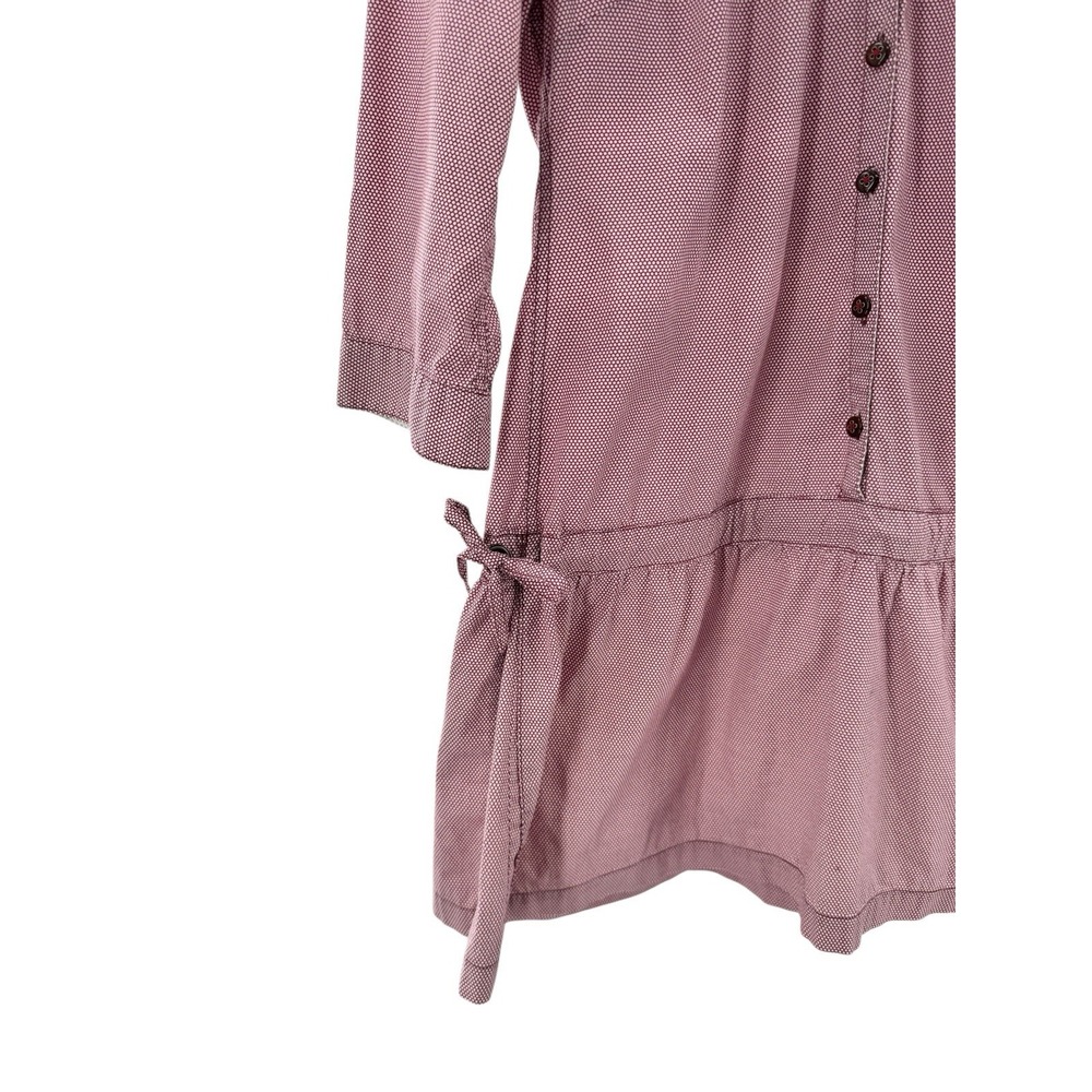 Trovata Shirt Dress M Burgundy Mini Button Front Boho Preppy Cotton Casual - Picture 2 of 11